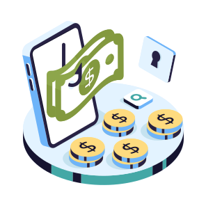 Mobile Money Phishing, Spoofing, Cybercrime, Cyber Attack, Money Hacking icon