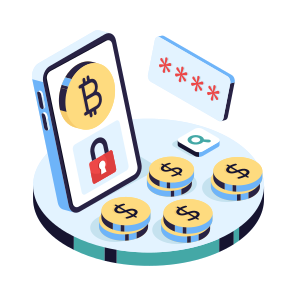 Secure Mobile Bitcoin, Cryptocurrency, Crypto, Btc, Digital Currency icon