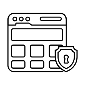 Website Security, Website Protection, Encrypted Website, Web Safety, Web Security icon
