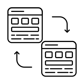 Website Transfer, Webpage Transfer, Web Transfer, Website Exchange, Webpage Exchange icon