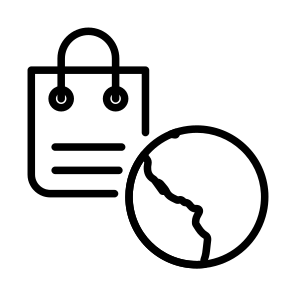 Global Shopping, Global Purchasing, Global Buying, International Shopping, Ecommerce icon