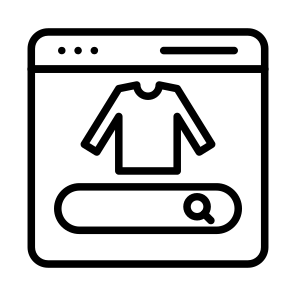 Search Cloth, Search Dress, Search Product, Online Search, Search Shirt icon