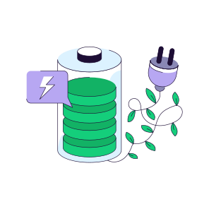 Eco Battery, Rechargeable Battery, Electric Battery, Energy Accumulator, Battery Status, icon