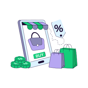 Mobile Shopping, Eshopping, Ecommerce, Online Shopping, Buy Bag Online icon