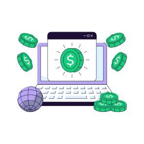 Online Money, Online Cash, Online Investment, Online Payment, Digital Payment icon