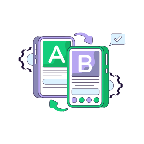 Ab Test, Comparison Test, Split Testing, Bucket Testing, Ui icon