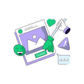Clean Content, Clean Data, Remove Content, Landscape, Clean Post, icon