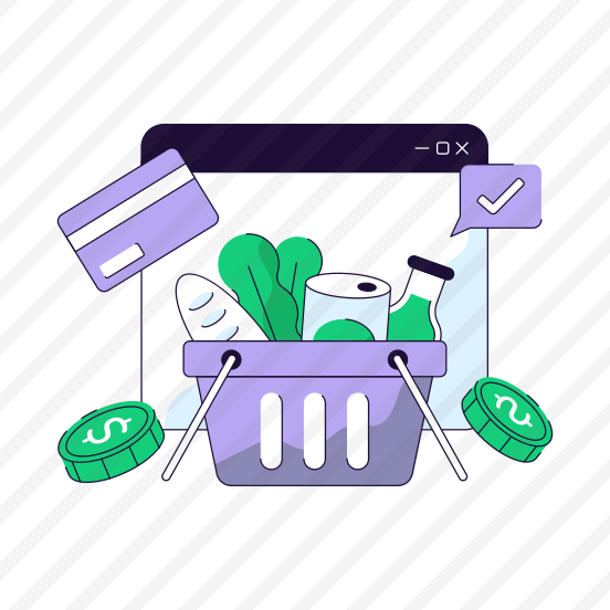 Grocery Basket, Grocery Bucket, Grocery Container, Grocery Shopping, Ecommerce preview