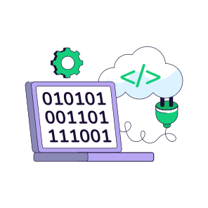Cloud Binary Data, Binary Code, Numeric Code, Cloud Coding, Cloud Programming icon