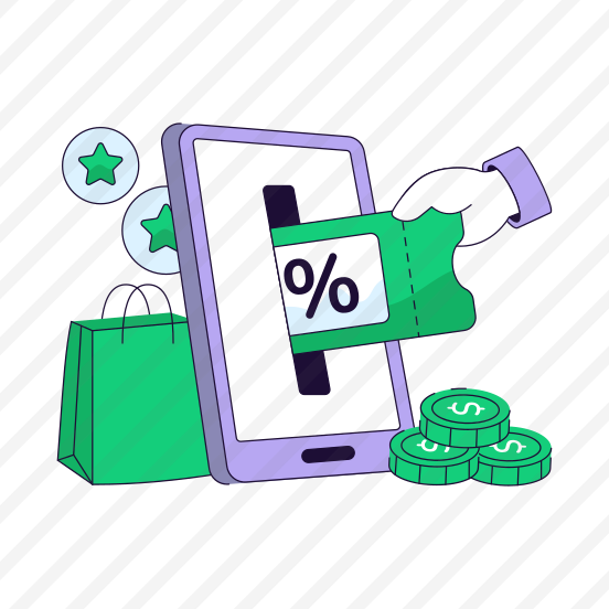 Mobile Discount Card, Discount Voucher, Discount Label, Discount Tag, Shopping Discount preview