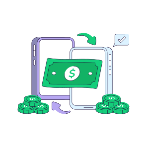 Mobile Money Transfer, Mobile Cash, Mobile Investment, Ecommerce, Mobile Money Exchange icon
