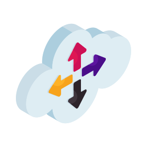 Cloud Direction Arrows, Cloud Navigation Arrows, Cloud Technology, Cloud Computing, Cloud Hosting icon