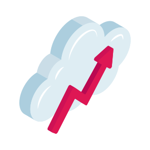 Cloud Growth, Cloud Progress, Cloud Technology, Cloud Computing, Upward Arrow icon