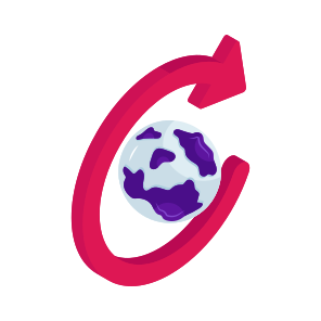 Earth Rotation, Global Rotation, Round The World, Round The Globe, Round The Earth icon