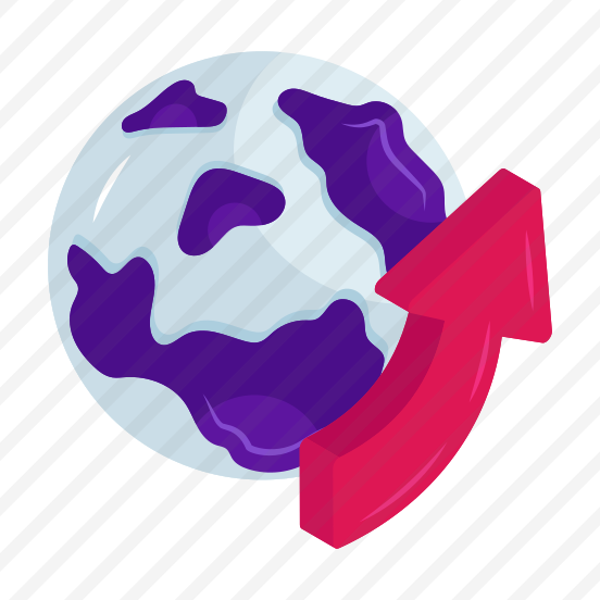 Global Transfer, Data Transfer, Global Progress, Globe Growth, Turn Upward Arrow preview