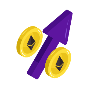 Ethereum Value Increase, Ethereum Coin, Crypto, Eth, Digital Currency icon