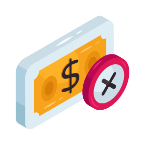 No Currency, Finance ,no Dollar, No Cash, No Money icon