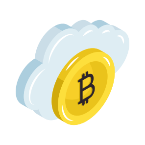Cloud Bitcoin, Cloud Cryptocurrency, Cloud Crypto, Cloud Btc, Digital Currency icon
