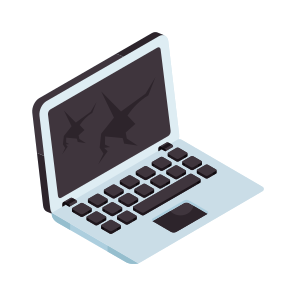 Cracked Laptop, Cracked Screen, Damage Laptop, Broken Laptop, Broken Screen icon