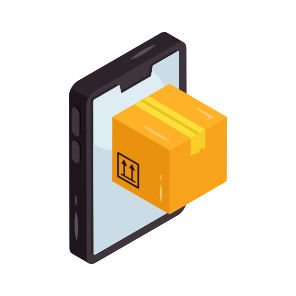 Mobile Parcel, Mobile Package, Online Package, Mobile Delivery, Phone Parcel icon