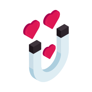Magnet, Horseshoe, Attraction, Attract Love, Appeal Love icon
