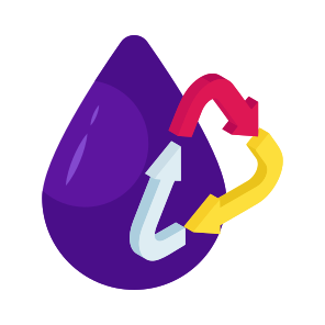 Water Recycling, Reprocess, Renewable, Reuse, Eco Sign icon