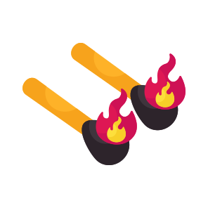 Matchsticks, Ignition, Burning Sticks, Wooden Lighter, Fire icon