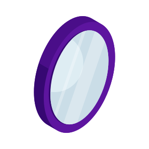 Mirror, Looking Glass, Reflector, Folding Mirror, Oval Mirror icon