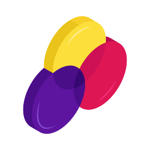Rgb, Color Selection, Venn Diagram, Intersection, Cmyk icon