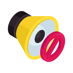 Stop Speaker, Speaker Ban, Speaker Forbidden, Speaker Prohibition, Speaker Not Allowed icon