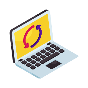 System Update, System Refresh, System Sync, System Synchronization, Laptop Update icon