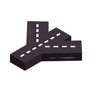 Three Roads, Roadway, Highway, Pathway, Passageway icon