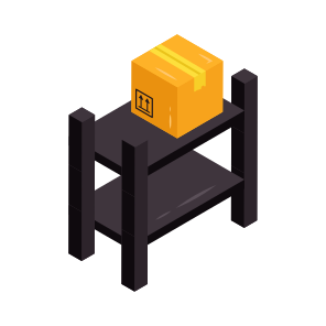 Parcel Racks, Parcel Shelves, Package Racks, Package Shelves, Logistic icon