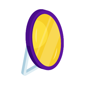 Pedestal Mirror, Looking Glass, Reflector, Folding Mirror, Hand Mirror icon