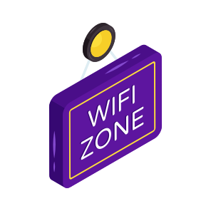 Wifi Zone, Wifi Area, Wireless Network, Broadband Connection, Wifi Available Board icon
