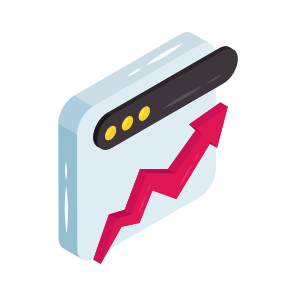 Online Data Analytics, Infographic, Statistics, Growth Chart, Growth Graph icon
