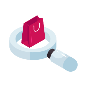Search Shopping, Tote, Jute, Commerce, Shopping Analysis, icon