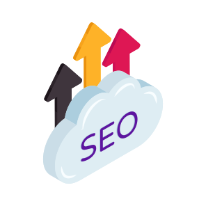 Seo, Search Engine Optimization, Cloud Arrows, Cloud Technology, Cloud Seo icon