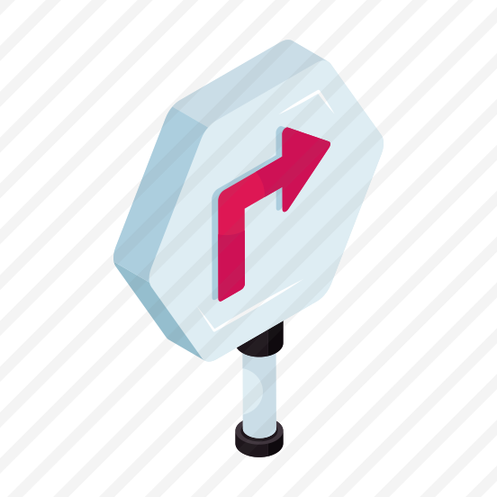 Turn Forward Arrow, Arrowhead, Pointing Arrow, Directional Arrow, Navigation Arrow preview