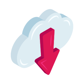 Cloud Download, Online Download, Data Download, Cloud Storage, Cloud Technology, icon