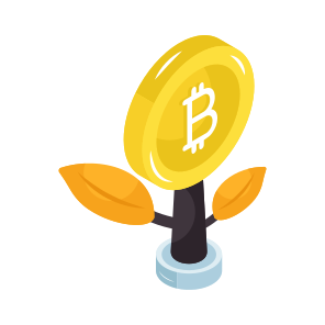 Bitcoin Plant, Money Growth, Financial Growth, Investment Growth, Cash Plant, icon