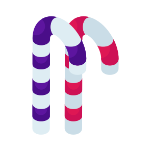 Candy Sticks, Candy Canes, Toffee, Sweet, Confectionery icon