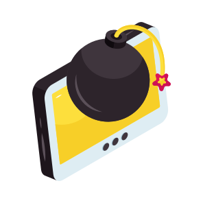 Cyber Bomb, Cyber Attack, Bombshell, Dynamite, Explosive Material icon