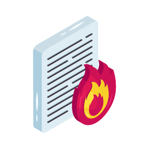File Burning, Document Burning, Doc Burning, File Combustion, Data Burning icon