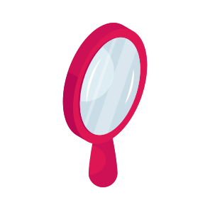 Hand Mirror, Looking Glass, Reflector, Folding Mirror, Oval Mirror icon