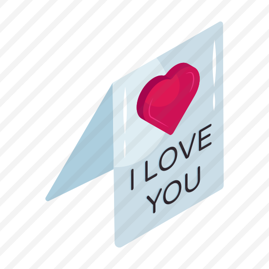 Love You Card, Love You Sign, Love You Symbol, Love Letter, Folding Card, preview