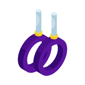 Gymnastic Rings, Gym Equipment, Gym Instrument, Gym Tool, Olympic Rings icon