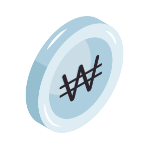 Won Coin, Currency, Money, Cash, Finance icon