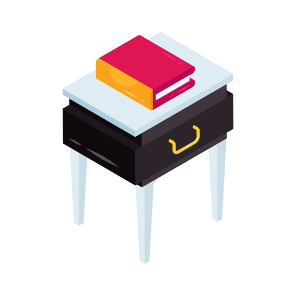 Book Table, Nightstand, Furniture, Drawer Table, Bed Stand, icon