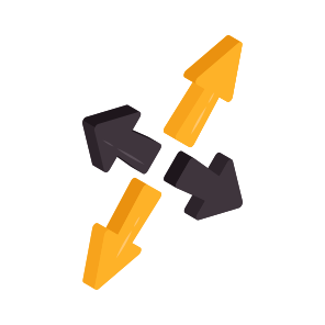 Four Direction Arrows, Arrowheads, Pointing Arrows, Directional Arrows, Navigation Arrows icon